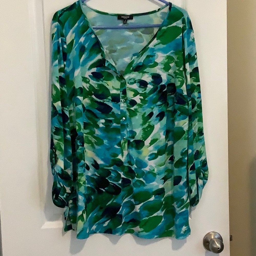 Blouse green blue